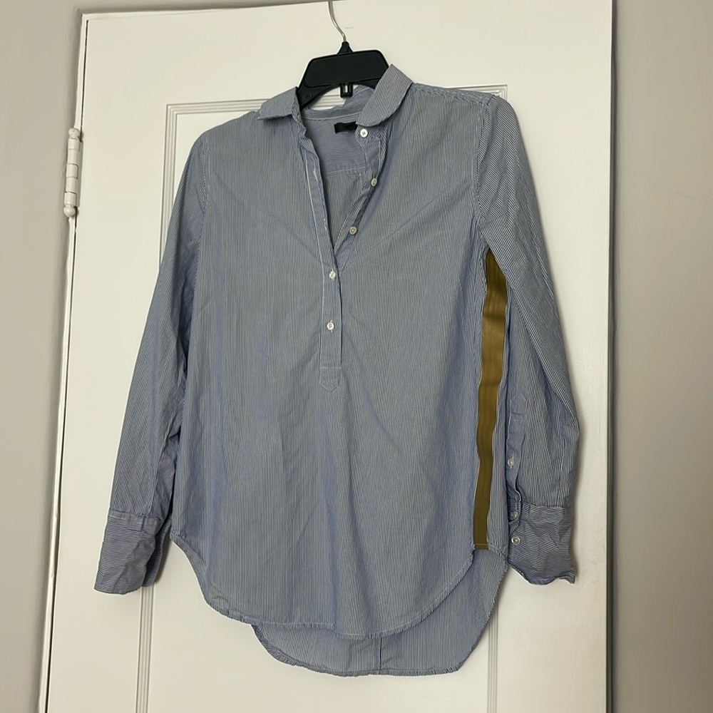 Jcrew Striped Tunic Blouse with bronze stripe size 2